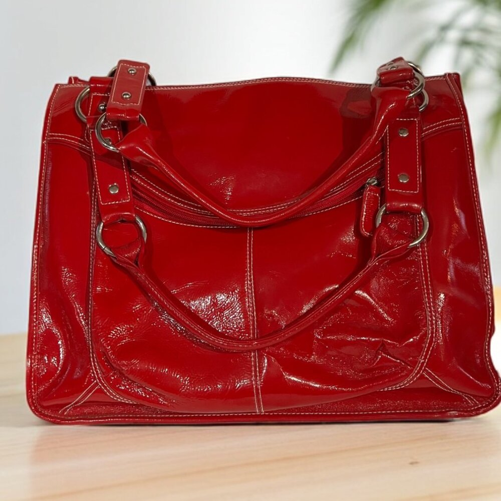 Vintage Mary Kay Red Leather Tote